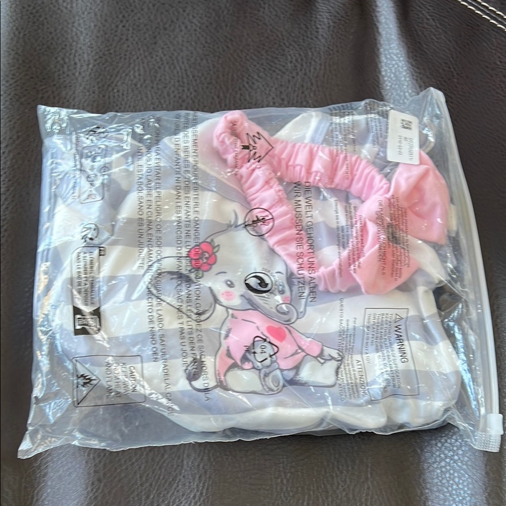 Pink and White Striped Kids Outfit & Headband Set